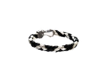 Load image into Gallery viewer, Black and white Leather with a Stainless Steal Closure Bracelets( SSLB-N005 )