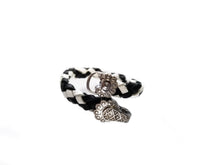 Load image into Gallery viewer, Black and white Leather with a Stainless Steal Closure Bracelets( SSLB-N005 )