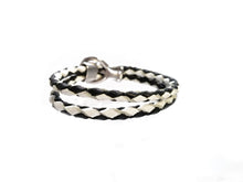 Load image into Gallery viewer, Stainless Steel Black and white Leather Bracelets( SSLB-N004 )