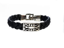 Load image into Gallery viewer, Stainless Steel Black or Brown Leather Bracelets( SSLB-N003 )