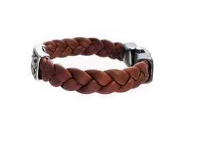 Stainless Steel Black or Brown Leather Bracelets( SSLB-N003 )