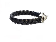 Load image into Gallery viewer, Stainless Steel Black Leather Bracelets( SSLB-N001 )