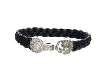 Load image into Gallery viewer, Stainless Steel Black Leather Bracelets( SSLB-N001 )