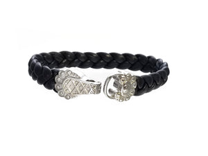 Stainless Steel Black Leather Bracelets( SSLB-N001 )