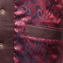 Load image into Gallery viewer, Burgundy Genuine Leather Vest Snap Button Closure