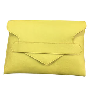 Neon Green Genuine Leather Clutch Purse