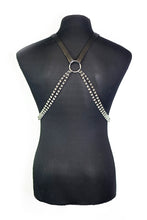 Load image into Gallery viewer, Black Leather with Bike Chain Harness