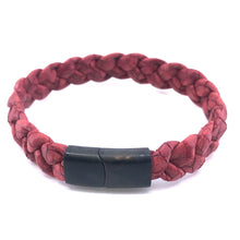 Load image into Gallery viewer, Simple Hand Braided Genuine Leather Bracelet with Stainless Steel Sliding Clasp