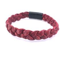 Load image into Gallery viewer, Simple Hand Braided Genuine Leather Bracelet with Stainless Steel Sliding Clasp