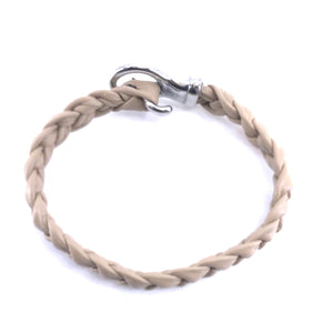 Simple Hand Braided Genuine Leather and Stainles Steel Clasp