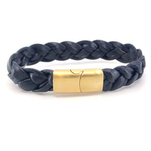 Load image into Gallery viewer, Simple Hand Braided Genuine Leather Bracelet with Stainless Steel Sliding Clasp