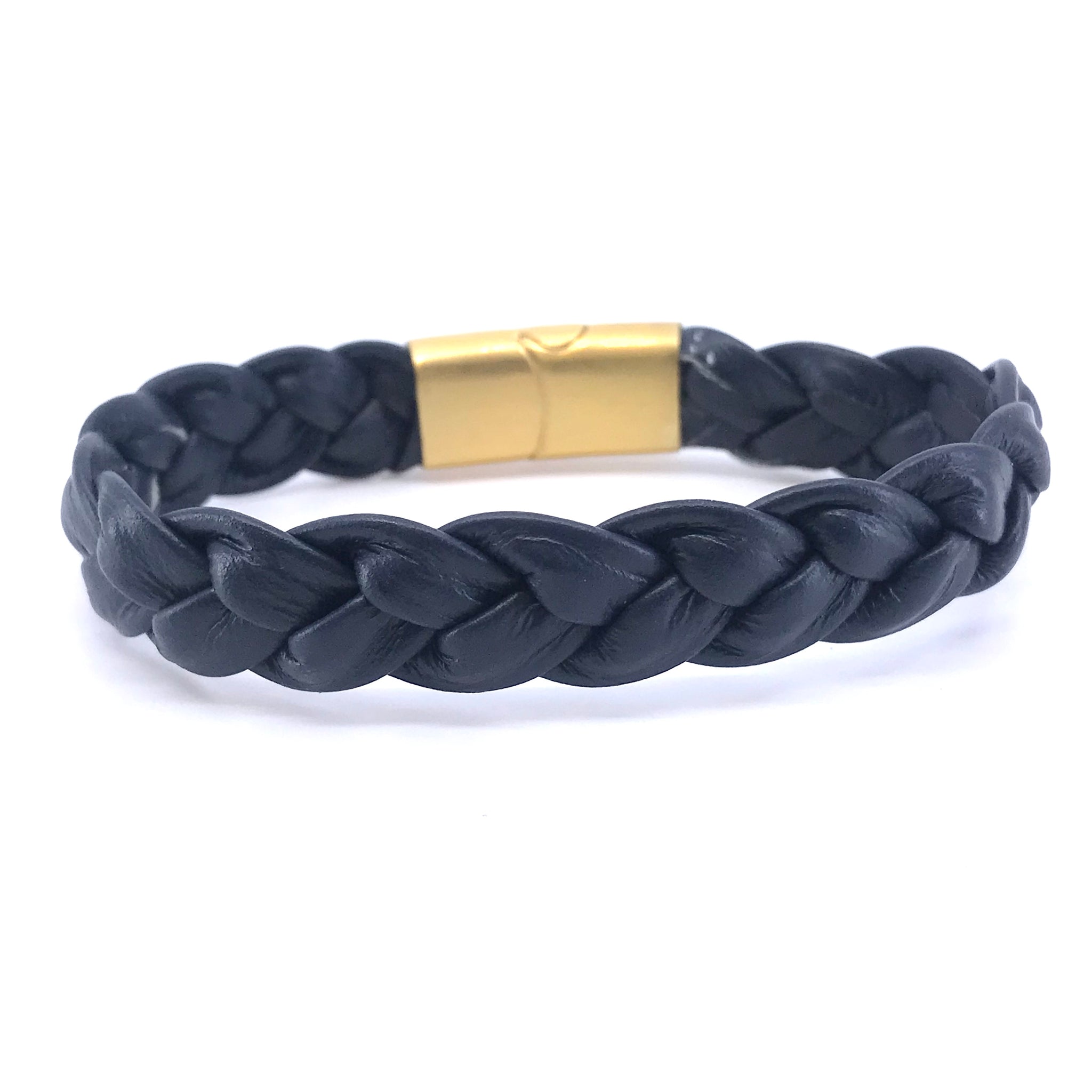 Navy Blue Braided LEATHER Bracelet