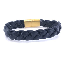 Load image into Gallery viewer, Simple Hand Braided Genuine Leather Bracelet with Stainless Steel Sliding Clasp