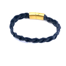 Load image into Gallery viewer, Simple Hand Braided Genuine Leather Bracelet with Stainless Steel Sliding Clasp