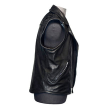 Load image into Gallery viewer, Men&#39;s Black Biker Leather Vest