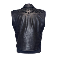 Load image into Gallery viewer, Men&#39;s Black Biker Leather Vest