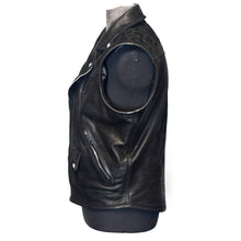 Load image into Gallery viewer, Men&#39;s Black Biker Leather Vest