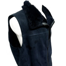 Load image into Gallery viewer, Navy Blue Genuine Suede Leather Vest
