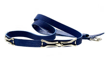Load image into Gallery viewer, Genuine Navy Leather half inch adjustable belt