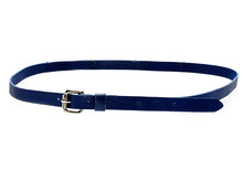 Load image into Gallery viewer, Genuine Navy Leather half inch adjustable belt