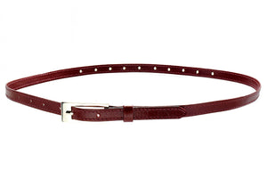 Genuine burgundy Leather half inch adjustable belt