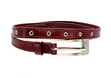 Load image into Gallery viewer, Genuine burgundy Leather half inch adjustable belt