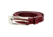 Load image into Gallery viewer, Genuine burgundy Leather half inch adjustable belt