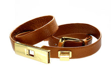 Load image into Gallery viewer, Genuine brown Leather 3/4 of inch adjustable belt