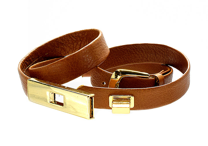 Genuine brown Leather 3/4 of inch adjustable belt