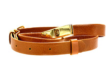 Load image into Gallery viewer, Genuine brown Leather 3/4 of inch adjustable belt