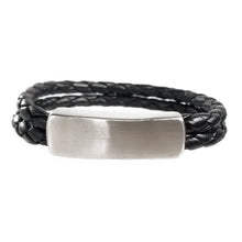Load image into Gallery viewer, Stainless Steel Black Two Strand Braided Leather Bracelets