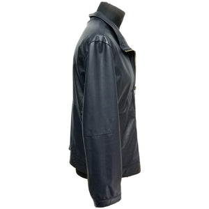 Men's Navy Blue Lamb Leather Jacket,