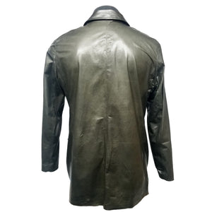 Genuine Military Green Lamb Leather Coat.
