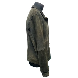 Men's Forest Green Suede Lamb Leather Jacket,