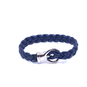 Simple Hand Braided Genuine Leather and Stainles Steel Clasp